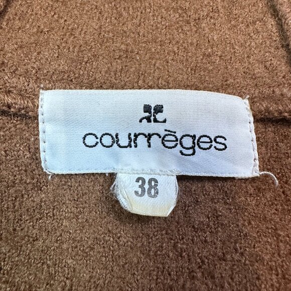 Courreges Vintage 1990s Ring Toggle Knit Coat Brown Size 38 / US Small / Medium - Picture 3 of 6